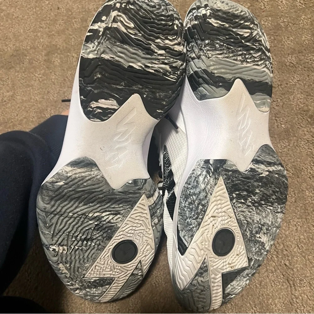 Nike Air Jordan Zion 1 TB in the white, black, and grey "Oreo" colorway - Picture 7 of 10